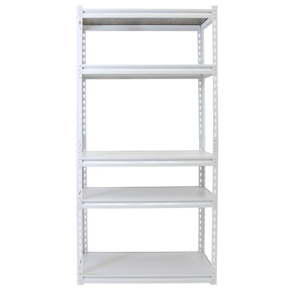 King's Rack 5-Tier White Metal and Wood Storage Shelving