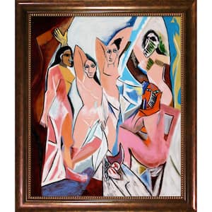 Les Demoiselles D'Avignon by Pablo Picasso Verona Cafe Framed People Oil Painting Art Print 24 in. x 28 in.