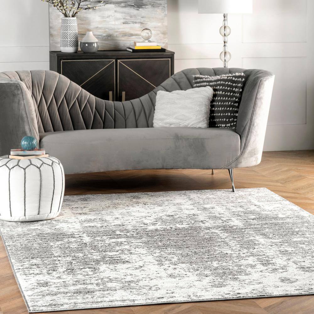 Deedra Gray Abstract Non-slip Synthetic Area Rug