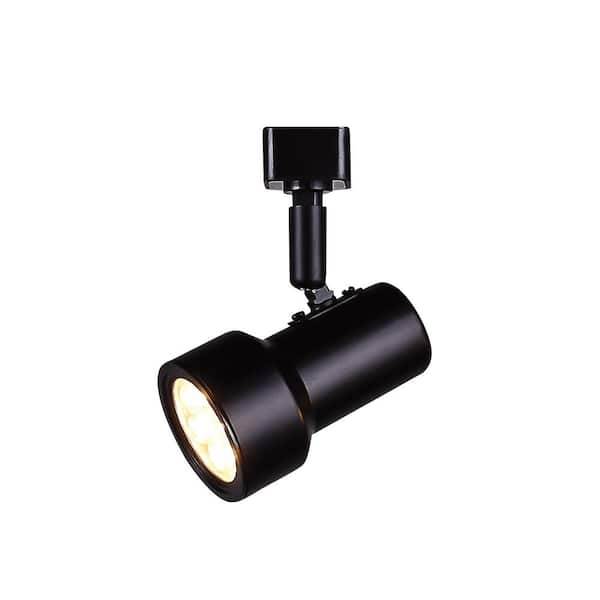 Hampton Bay 1-Light Black Integrated LED Mini-Step Linear Track Lighting Head