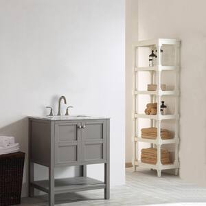Florence 30 in. W x 22 in. D x 35 in. H Vanity in Grey with Marble Vanity Top in White with Basin