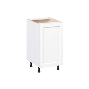 Laramie 18 in. W x 24 in. D x 34.5 in. H Assembled Full Height Door Base Kitchen Cabinet in Painted Bright White