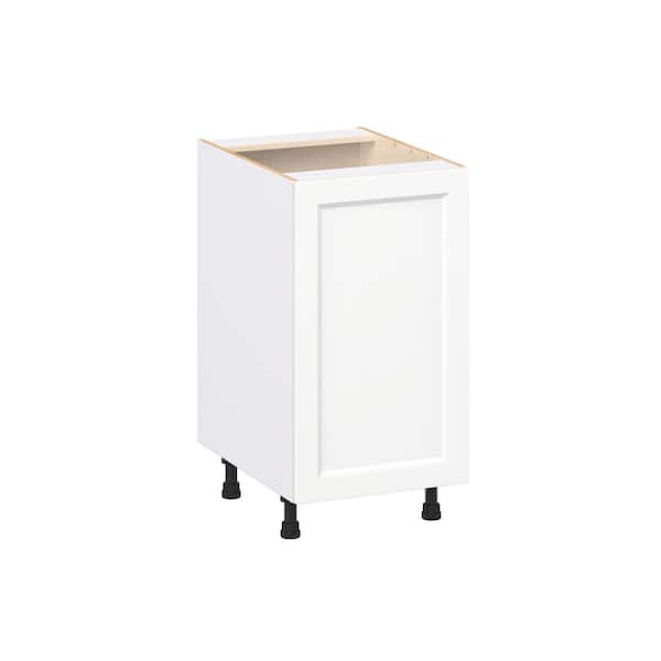 J COLLECTION Laramie 18 in. W x 24 in. D x 34.5 in. H Assembled Full Height Door Base Kitchen Cabinet in Painted Bright White