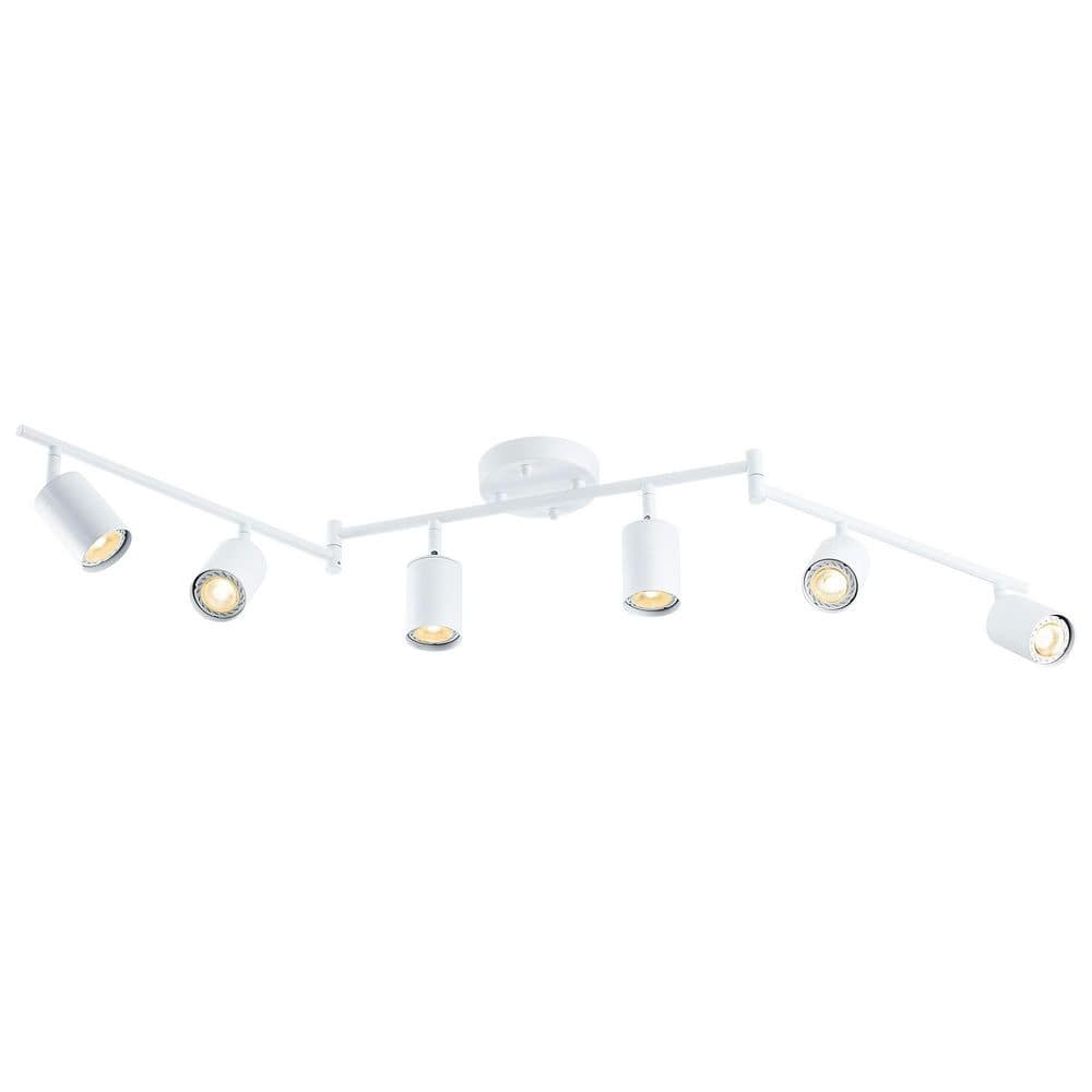 Matte White 4 ft. 6-Light Adjustable Track Lighting Fixture