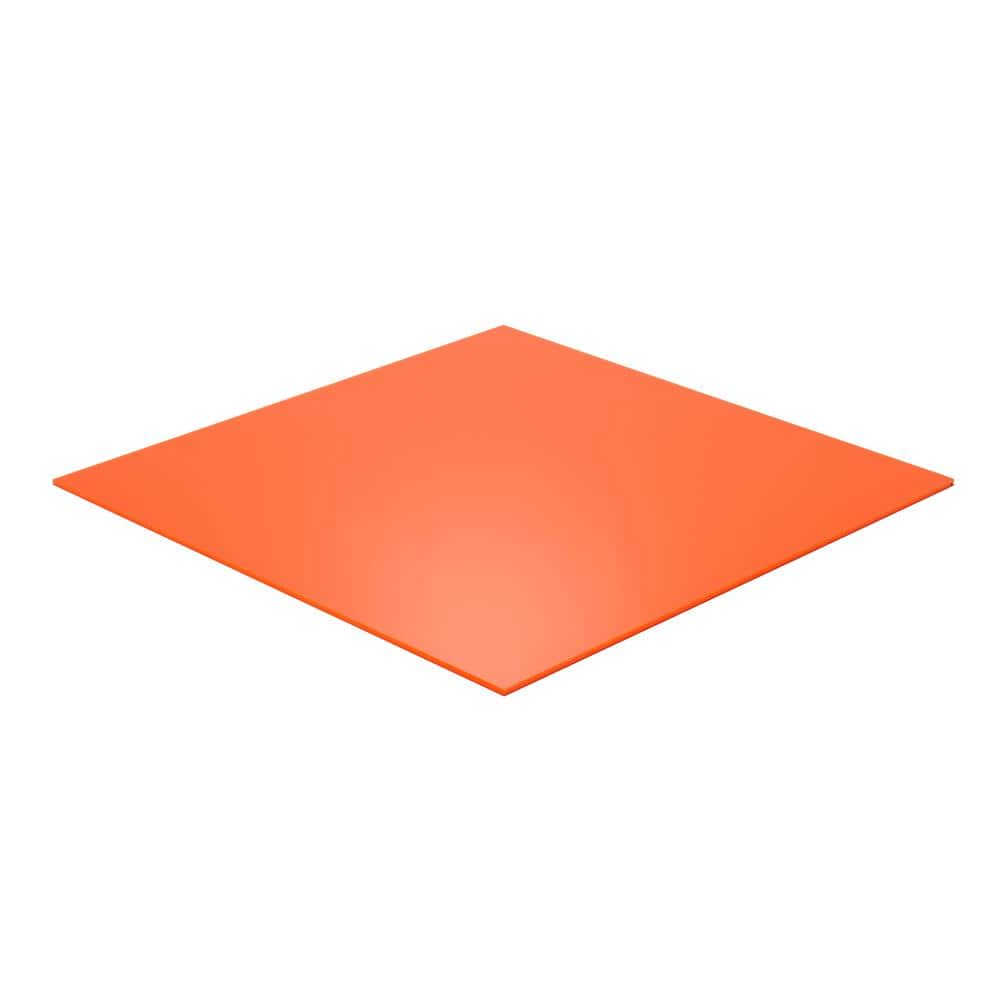 Falken Design 24 in. x 48 in. x 1/8 in. Thick Acrylic Orange 2119 Sheet