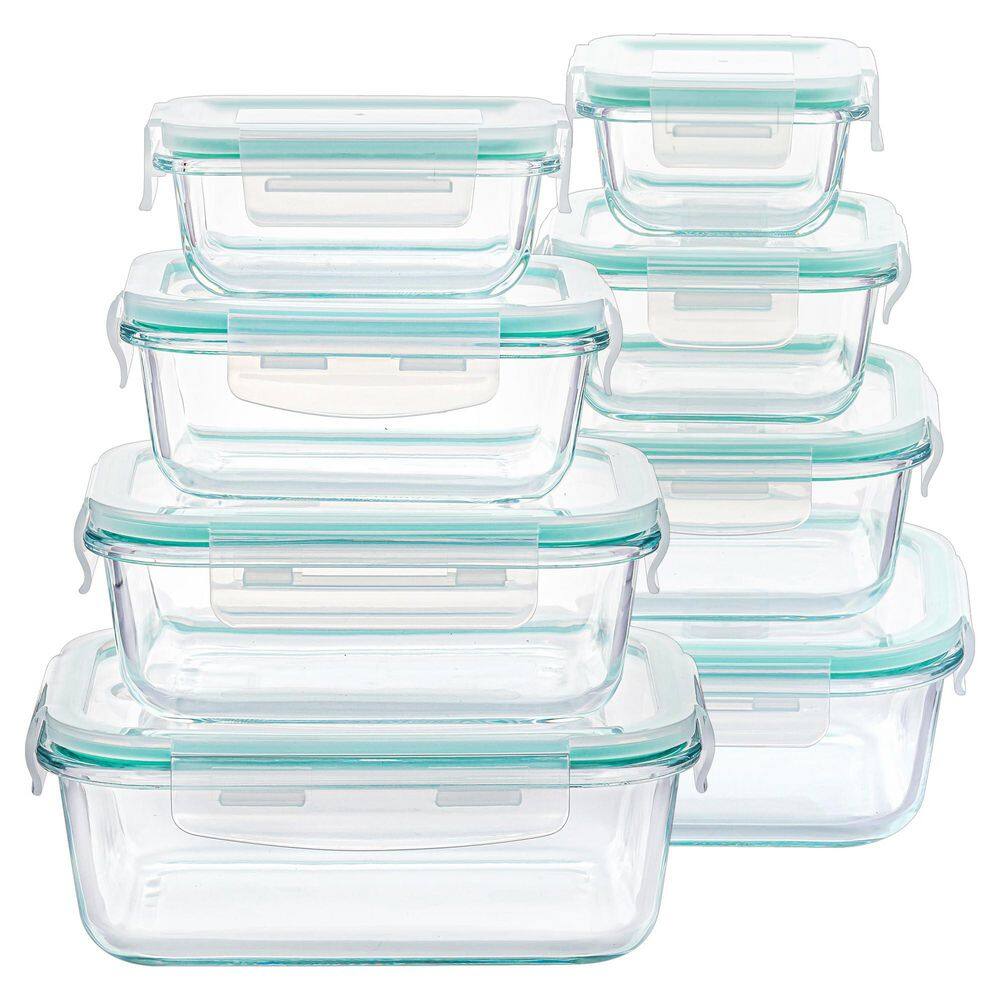 Glass Food Storage Containers with Airtight Lids for Microwave, Oven, Freezer and Dishwasher, Green (8-Pack) price history on PriceWatchPro