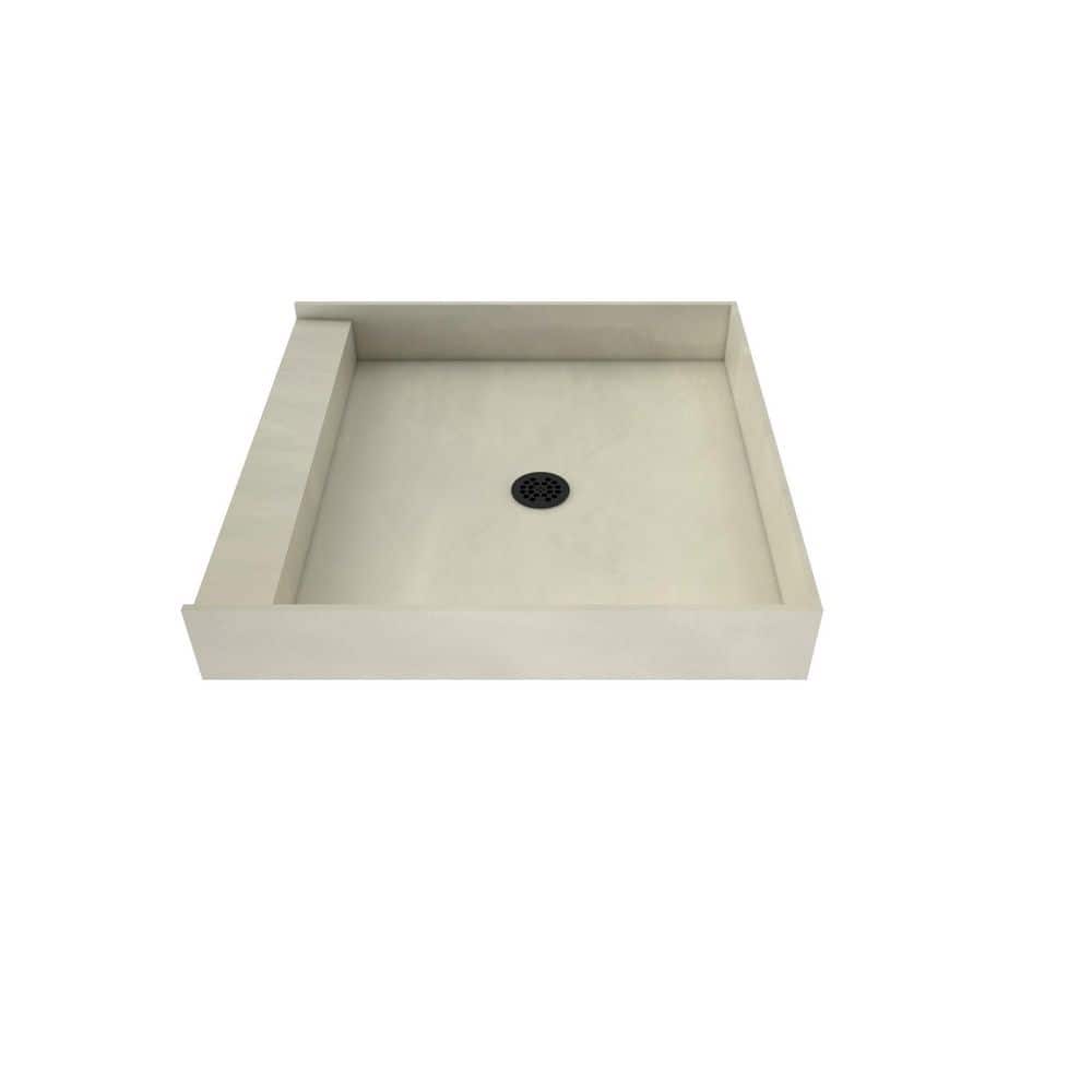 36" x 36" Matte Black Shower Base with Center Drain