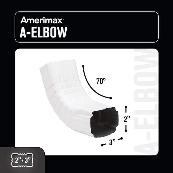 Amerimax Home Products - 2 in. x 3 in. White Aluminum Downspout A-Elbow