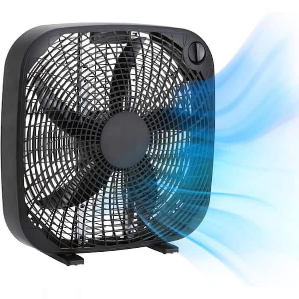 Adrinfly Box Fan 20 Inch 3 Speed, Black