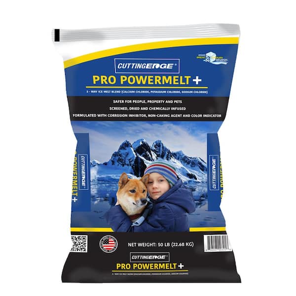 Cutting Edge 50 lb. Pro PowerMelt + Infused w/Calcium and Potassium  Chloride, Corrosion Inhibitor, Anti-Caking and Dye Pallet(49-Bag) 200250PT  - The Home Depot