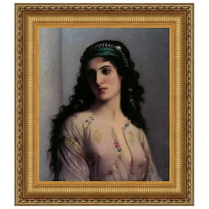 Jewish Girl in Tangiers by Charles Landelle Framed People Oil Painting Art Print 29.25 in. x 26.25 in.