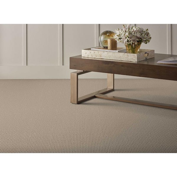 Shenadoah Desert Brown 12 ft. 24 oz. Wool Loop Installed Carpet