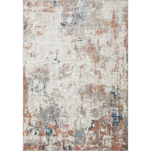 LOLOI II Bianca Ivory/Multi 3 ft.-4 in. x 5 ft.-7 in. Contemporary Area Rug