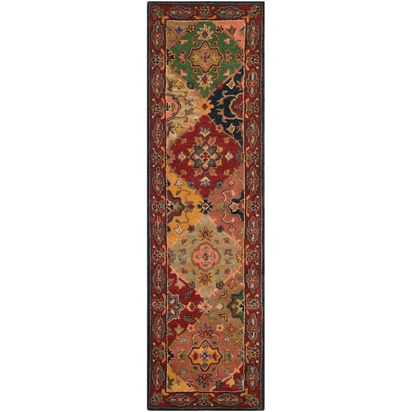 SAFAVIEH Heritage Red/Multi 2 ft. x 8 ft. Geometric Floral Border Runner Rug