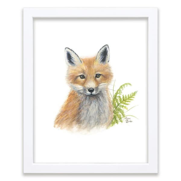Unbranded Woodland Littles 2 "Fox" by Alyssa Lewis Individual White Framed Animal Art Print 24 in. x 18 in.