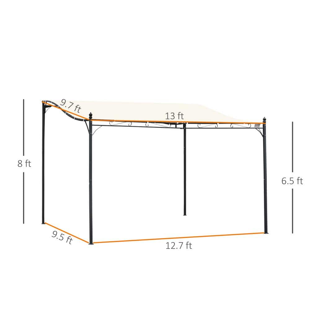 Outsunny Beige Steel Outdoor Pergola Gazebo with Canopy