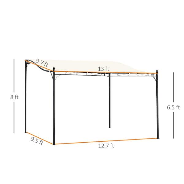Outsunny 10 ft. x 13 ft. Cream White Steel, Polyester