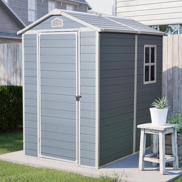4 ft. x 6 ft. Resin Shed with Floor and Lockable Doors (24 sq. ft. )
