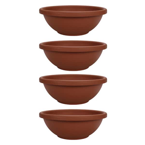 THE HC COMPANIES 22 in. Terra Cotta Garden Bowl Plastic Planter Pot (4-Pack)