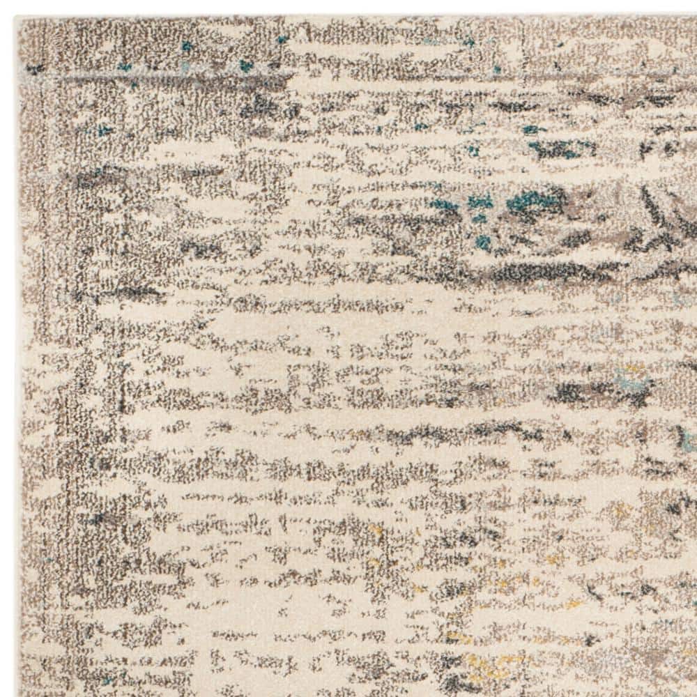 Reversible Gray Synthetic 5'1" x 7'7" Hand-Knotted Area Rug