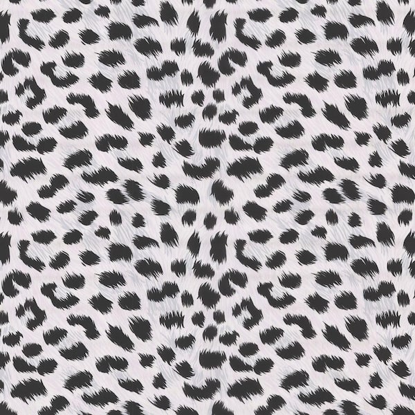 Brewster Kids World Kitty Purry White Leopard Print Wallpaper Sample