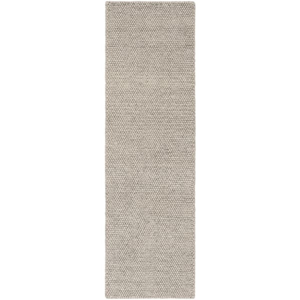 Natura 2 ft. x 18 ft. Silver Solid Runner Rug