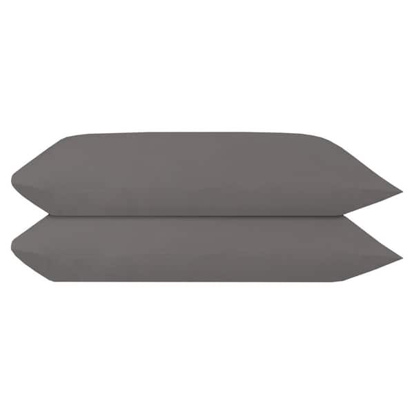 Delara 100% Viscose Derived from Bamboo King 21 in. x 36 in. Pillowcase Pair Dark Gray Ultra Soft and Moisture-Wicking