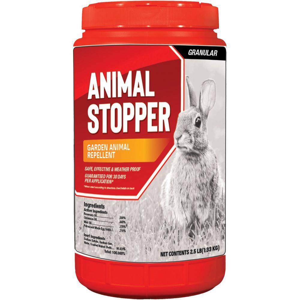 ANIMAL STOPPER Animal Repellent, 2.5# Ready-to-Use Granular ShakerJug ...