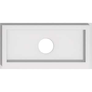 1 in. P X 12 in. W X 6 in. H X 2 in. ID Rectangle Architectural Grade PVC Contemporary Ceiling Medallion