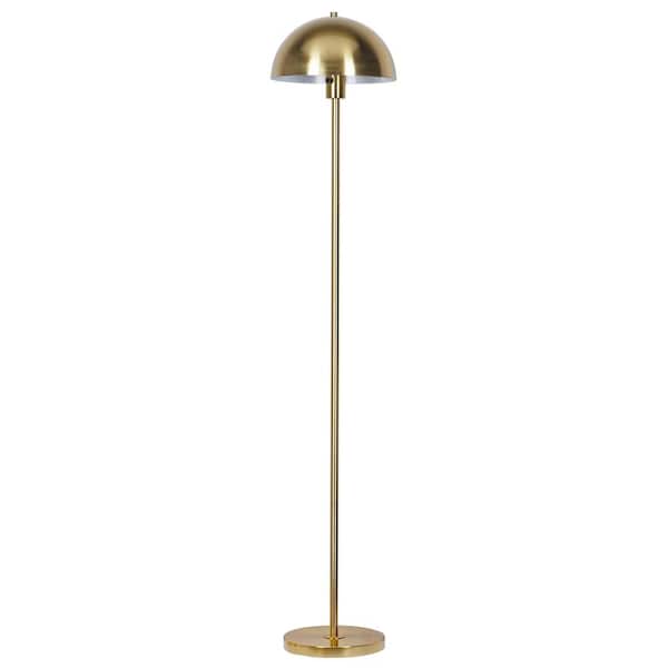 Kenroy Home Vega 56 in. Brushed Gold 1-Light Standard Floor Lamp with Metal Dome Shade