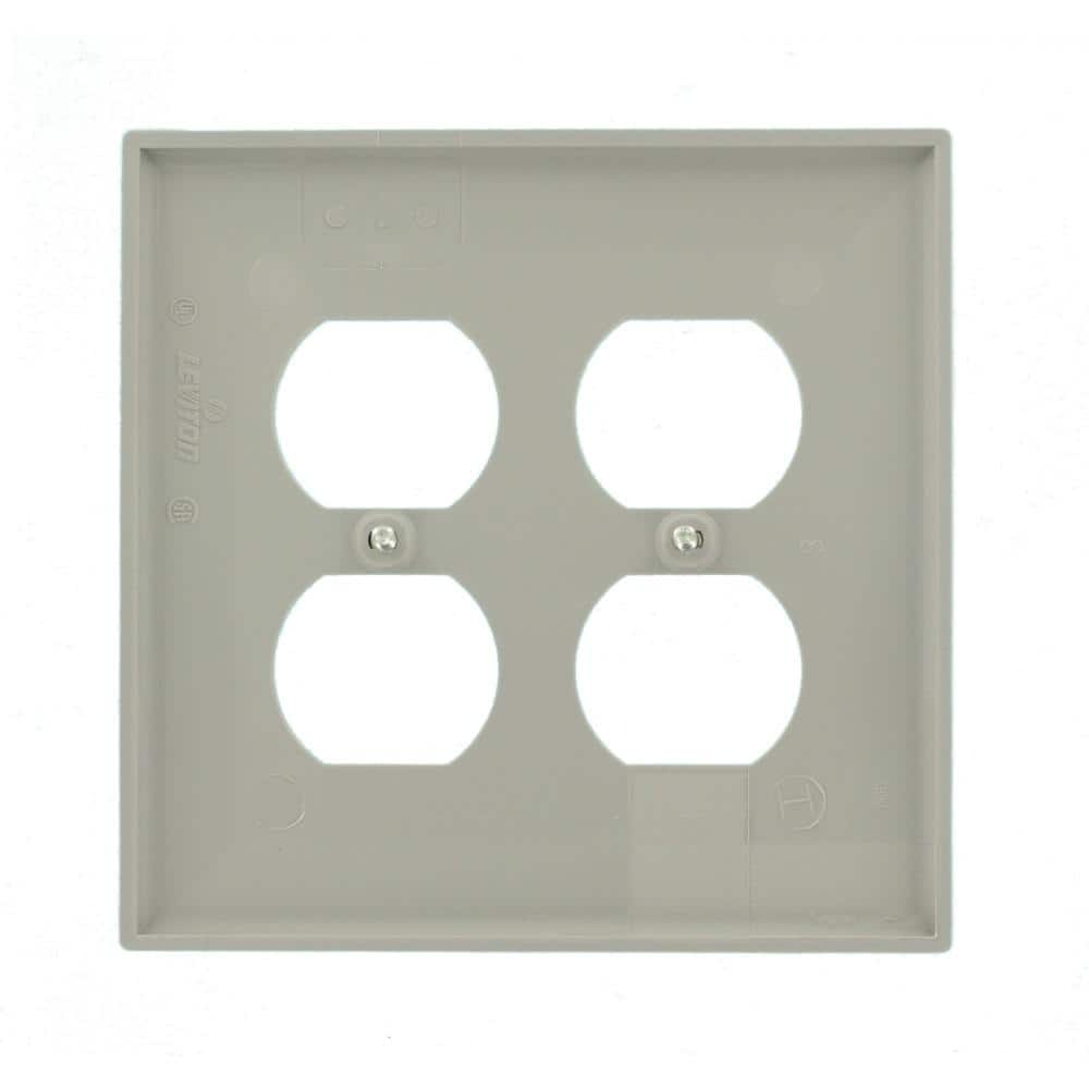 Gray Thermoplastic Nylon 2-Gang Duplex Receptacle Wall Plate