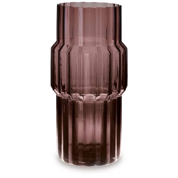 Signature DESIGN BY ASHLEY Dorlow 14 in. Brown Glass Cylinder Decorative Vase