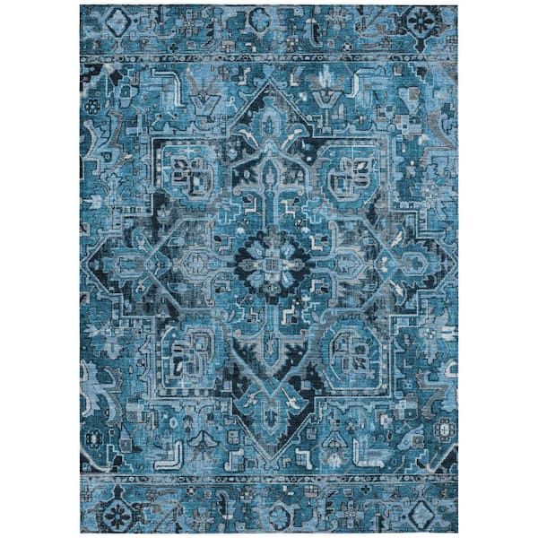 Addison Rugs Chantille ACN570 Blue 5 ft. x 7 ft. 6 in. Machine Washable Indoor/Outdoor Geometric Area Rug