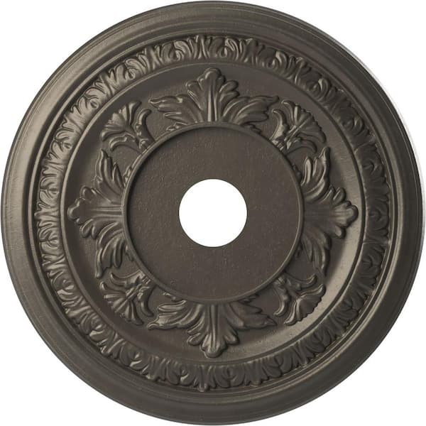 Ekena Millwork 22" O.D. x 3-1/2" I.D. x 1" P Baltimore Thermoformed PVC Ceiling Medallion in Universal Aged Metallic Weathered Steel