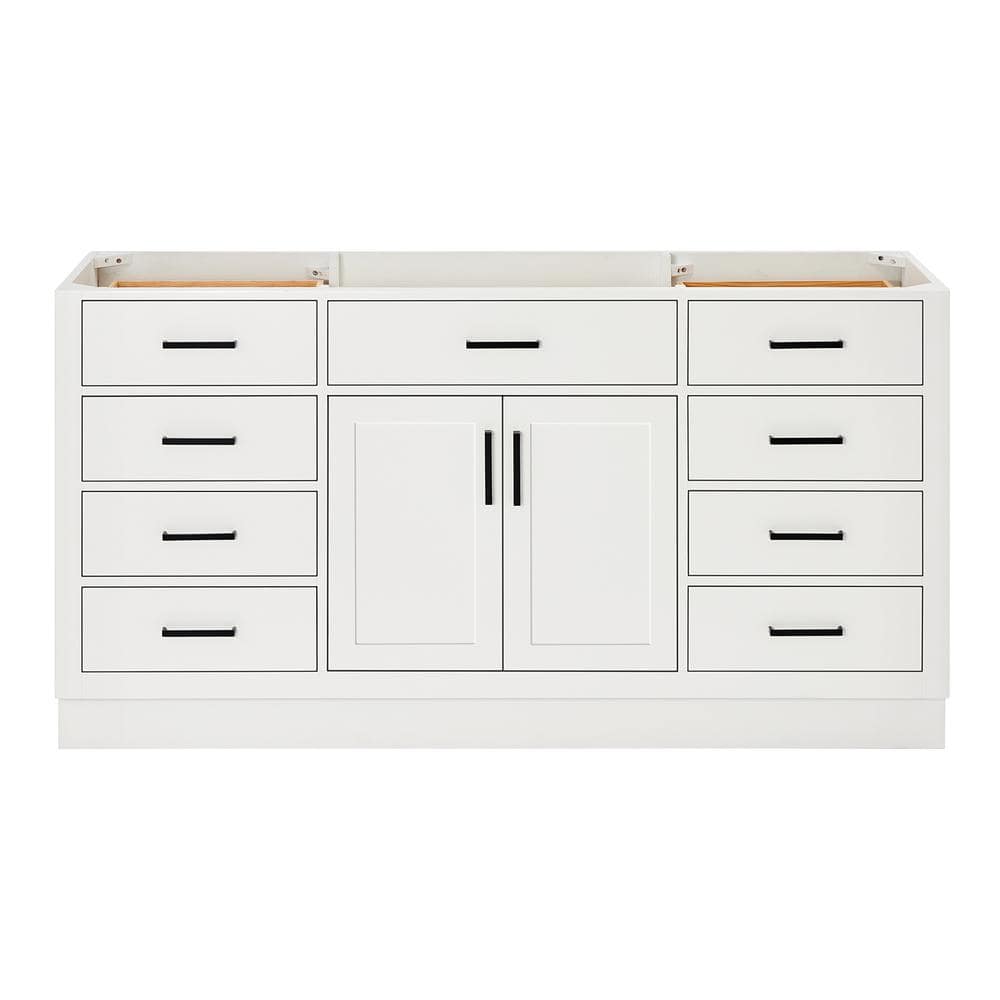 Hepburn 66" White Hardwood Single Bathroom Vanity Base