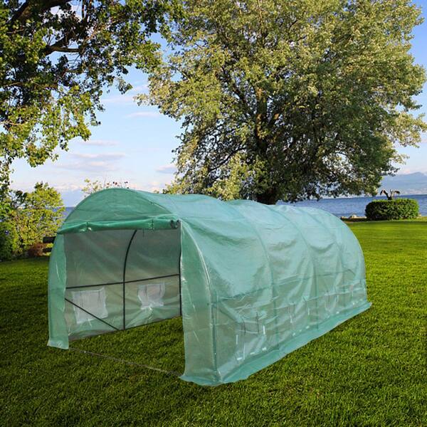 SUNCOO Greenhouse 20 X 10 X 7 Zippered Door Roll-Up Windows Portable Greenhouses Heavy Duty Large Walk-in Green House for Outdoors Garden 