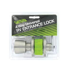 Stainless Steel RV Entrance Lock - Knob x Lever