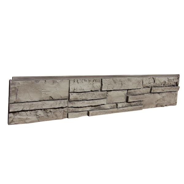 TRITAN BP Summit Faux Stone Panel 48 in x 8 in Gray-Ash Color