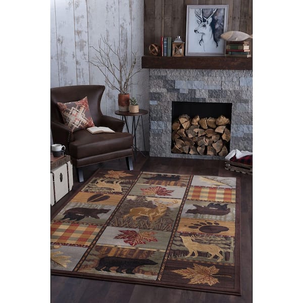 Nature Lodge Multi-Color 5 ft. x 8 ft. Indoor Area Rug