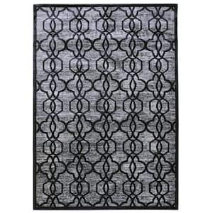 Platinum Iron Gate Grey and Black 7 ft. 6 in. x 9 ft. 6 in. Area Rug