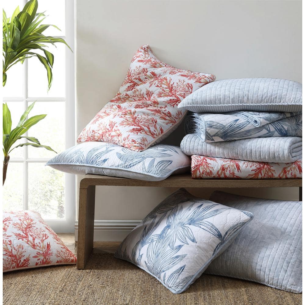 White and Green King Cotton Reversible Quilt Set