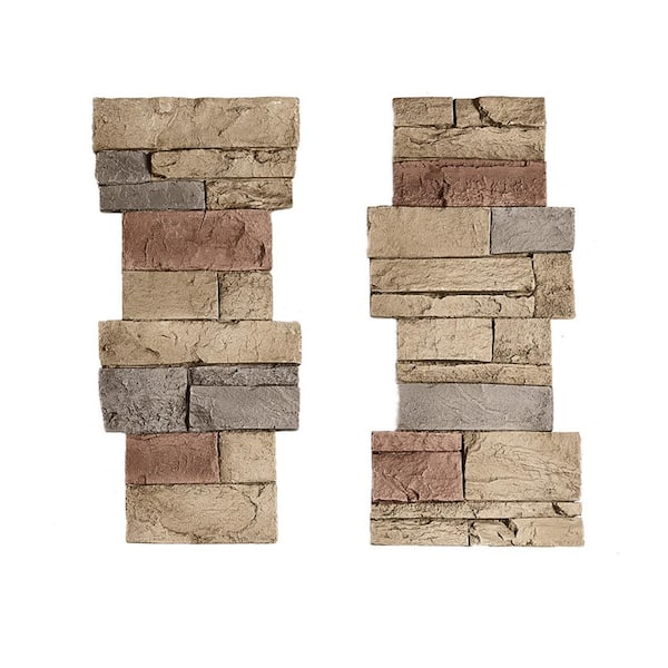 GenStone Stacked Stone 11.25 in. x 24 in. Desert Sunrise Faux Pillar Panel Siding