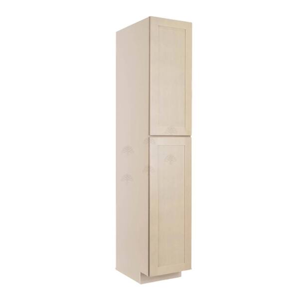 LIFEART CABINETRY Lancaster Shaker Assembled 18x96x27 in. Tall Pantry with 2 Doors in Stone Wash