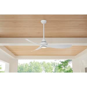 Levanto 52 in. LED Indoor/Outdoor White Ceiling Fan with Light