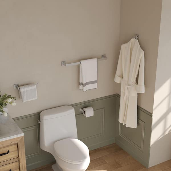 24 in. Wall Mounted Double Towel Bar in Brushed Nickel