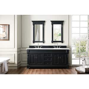 Brookfield 72 in. W x 23.5 in. D x 34.3 in. H Bath Vanity in Antique Black with Eternal Serena Quartz Top