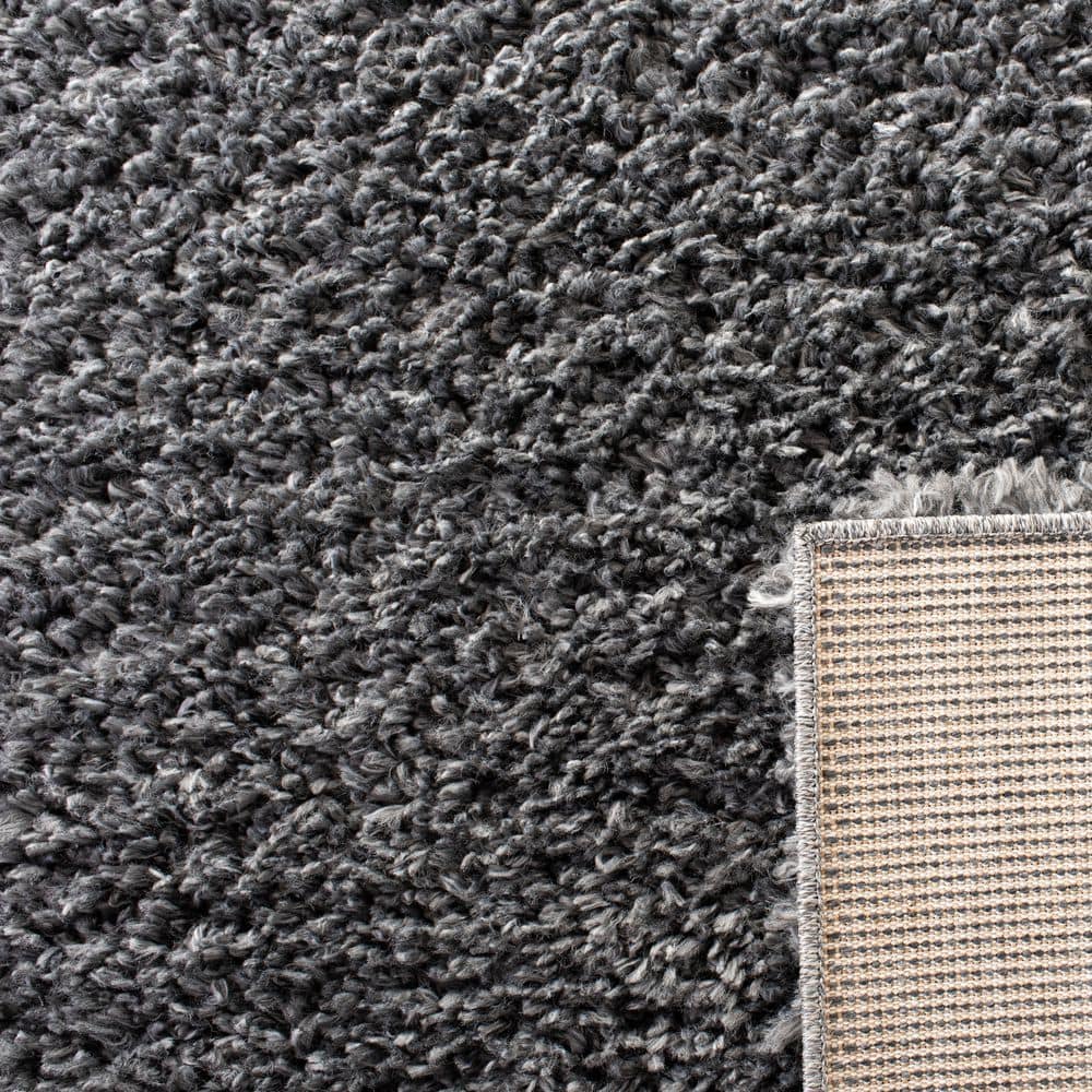 SAFAVIEH August Shag Charcoal 2 ft. x 5 ft. Solid Runner Rug AUG200H-25W