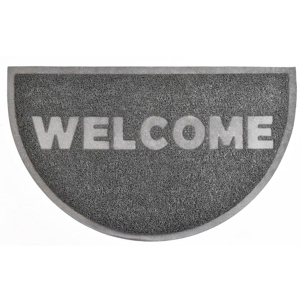 Half Round Door Scraper Welcome Grey 18 in. x 30 in. Recycled PVC Door Mat price history on PriceWatchPro