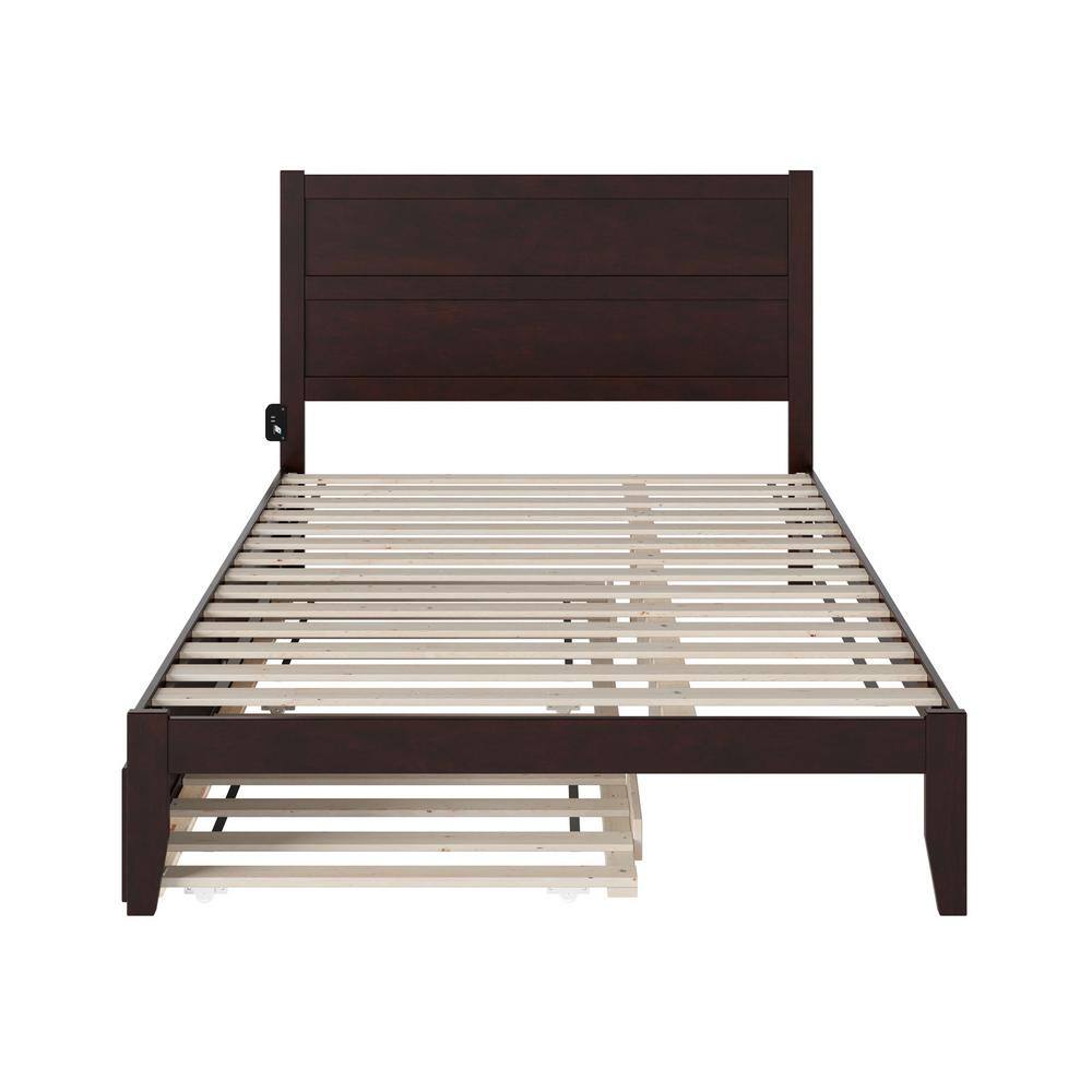 AFI NoHo Espresso Queen Solid Wood Platform Bed with Twin Extra Long ...