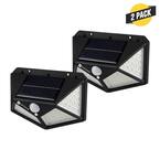 Outdoor Solar Lights with Motion Sensor - 100 LED 450 Lumens Bright Wall Spotlight for Gardens Porches Patios (2 Pack)